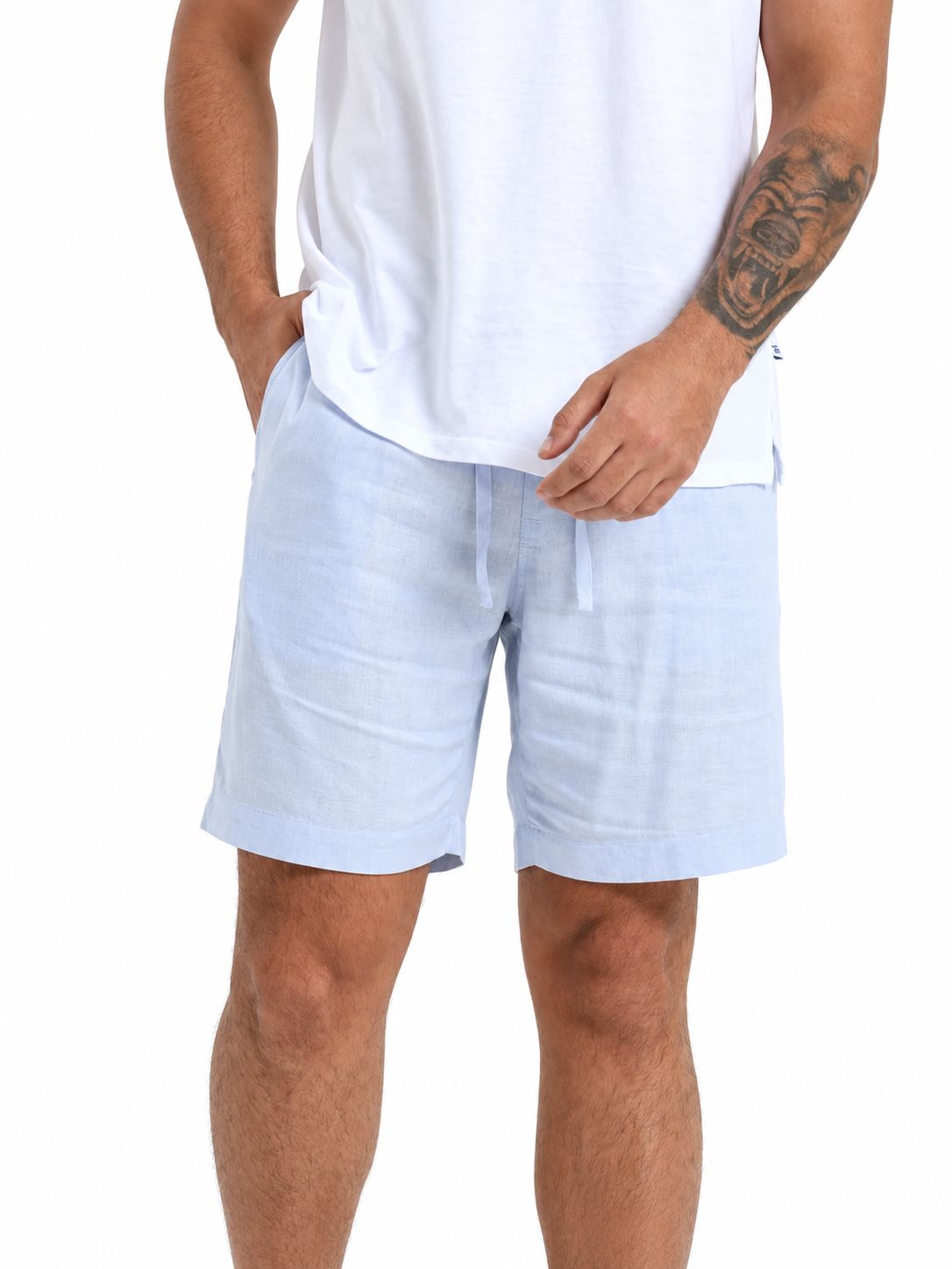 Breazies - Mens Lounge Shorts - Cool Blue, Sizes: 30