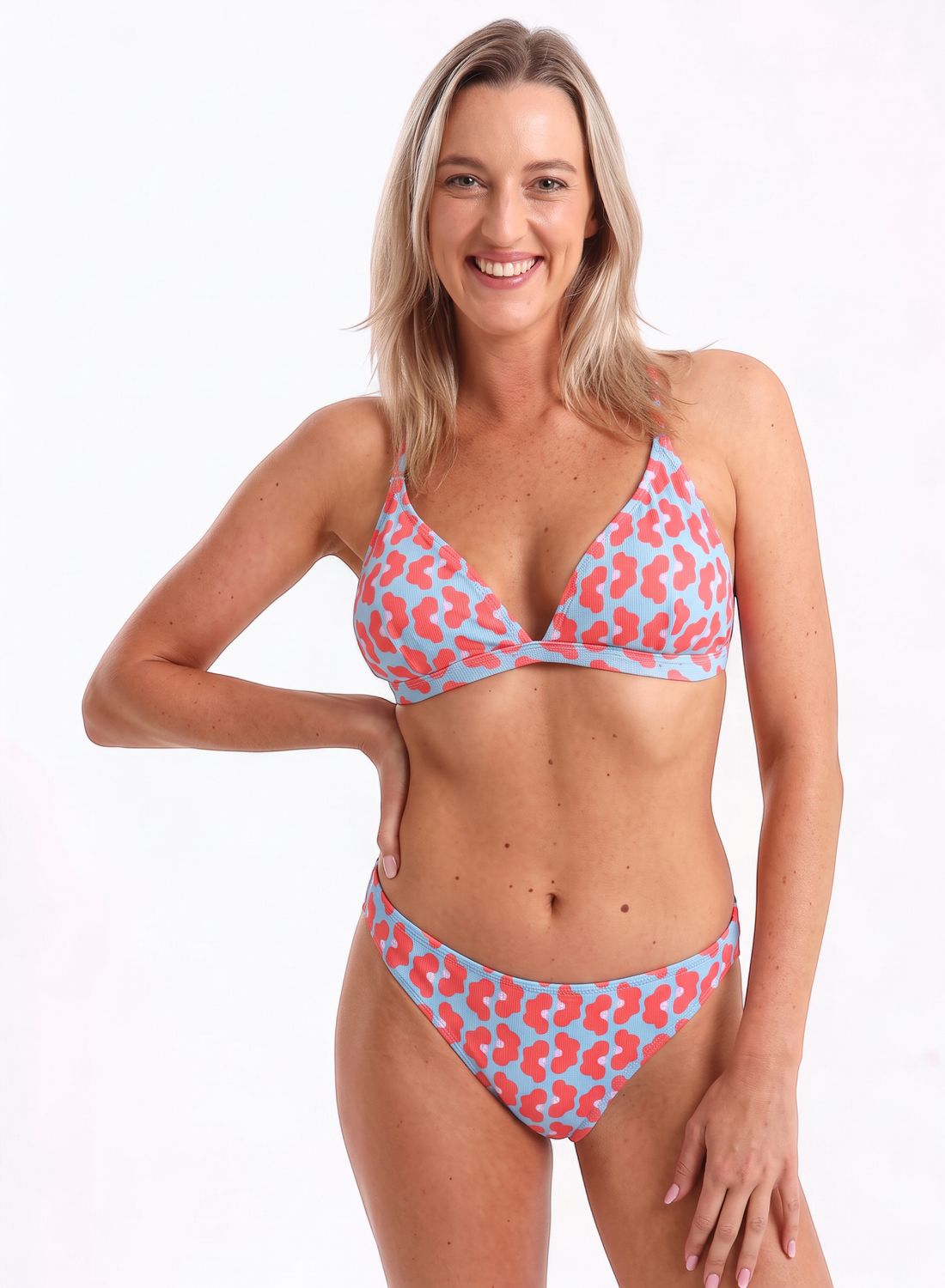 Breazies - Printed Ladies Bikinis -Daisy Coral - Set, Size.: 6