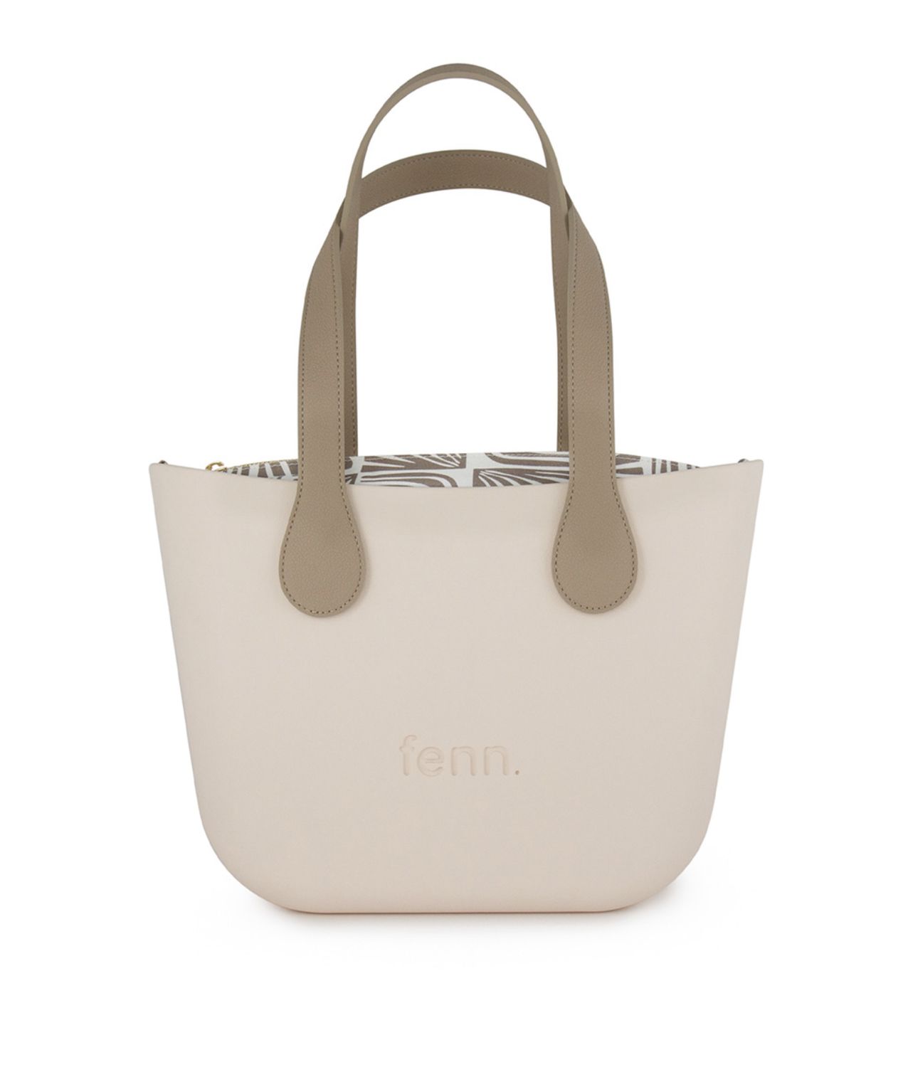 Fenn - Petite - Nude - Pattern Inner - Gold Zip - Light Stone Flat Handle