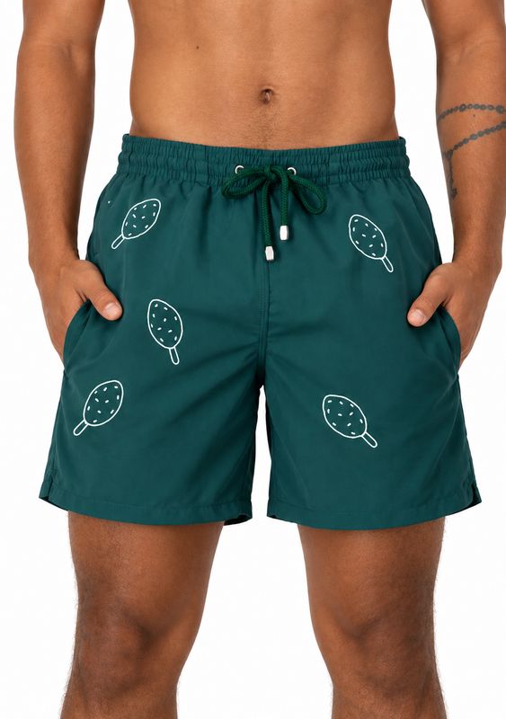 Granadilla - Mens Shorts Lolly Embroidery - Emerald