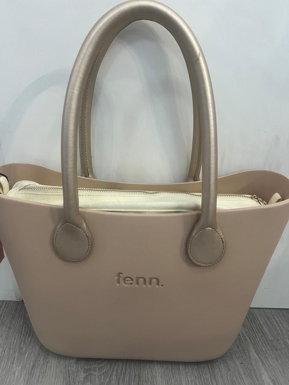 Fenn Collection - Original Bag Sand Stone - Champaine Handles, Inner Colour: Assorted Colour