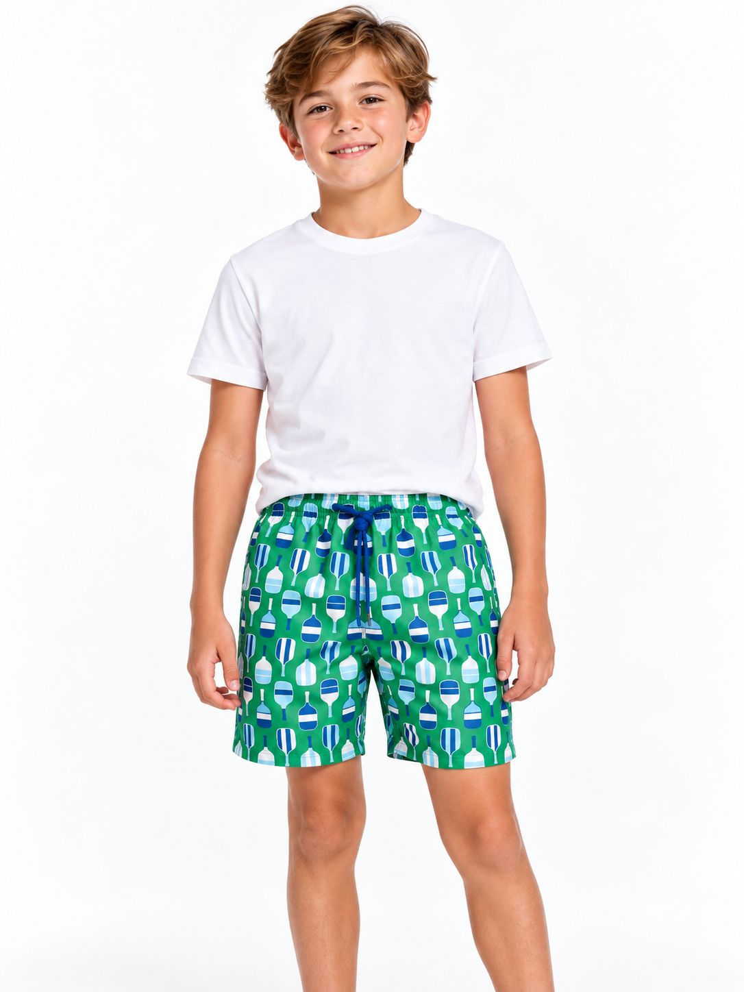 Breazies - Boy Swim Shorts - Beach Bats Green, Sizes: 1-2