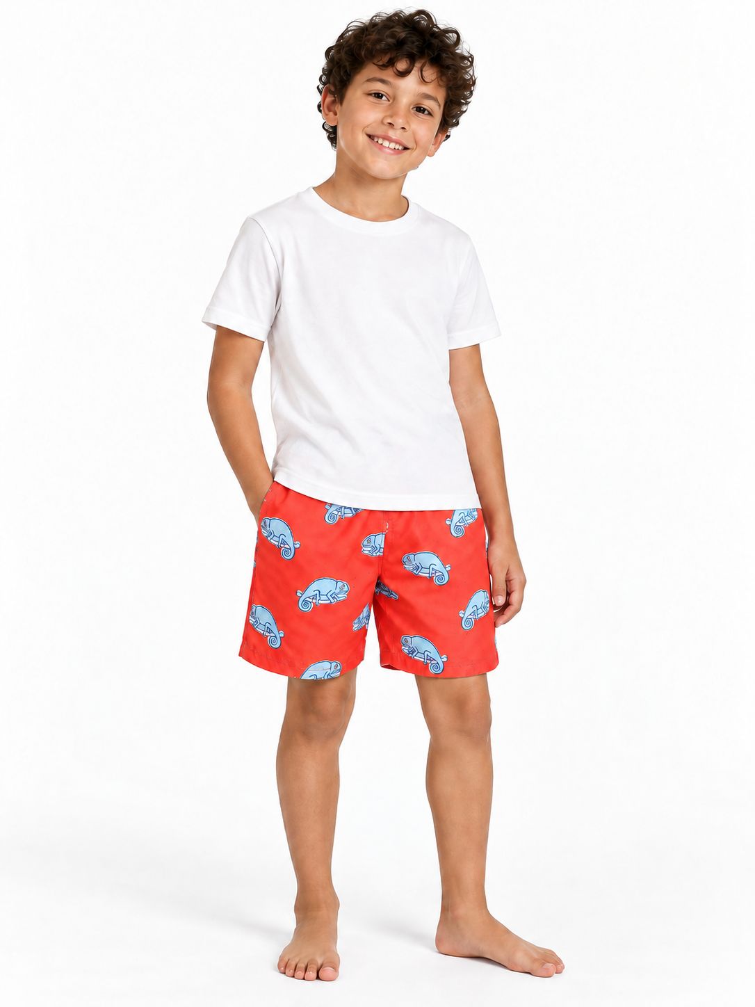 Breazies - Boy Swim Shorts - Chameleon - Orange, Sizes: 1-2