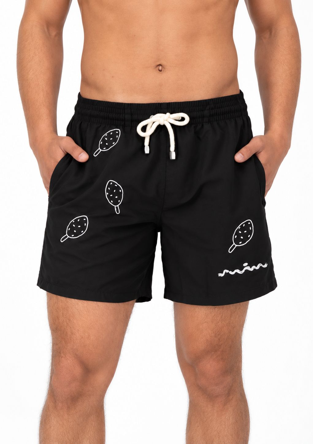 Granadilla - Mens Shorts Lolly Embroidery - Black - Limited, Sizes: Small