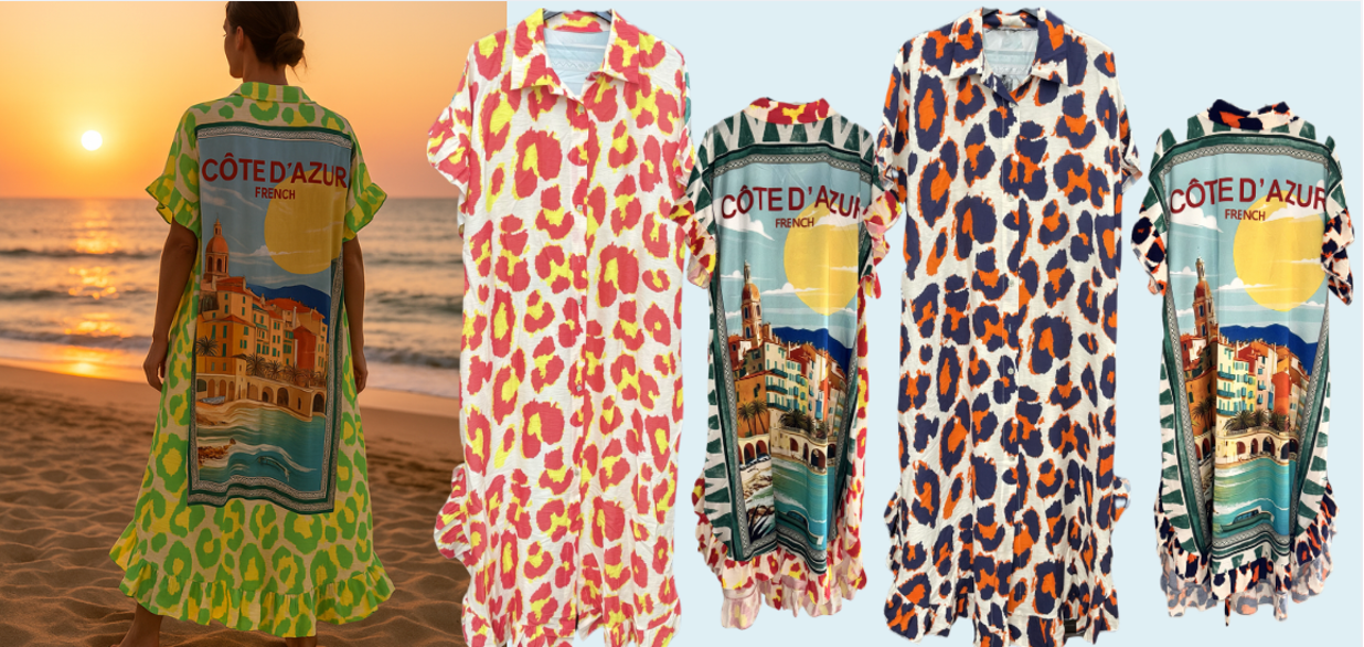 Pati Smith - Graphic Leopard Cote D'Azur Viscose Maxi Dress, Colour: Green Leopard
