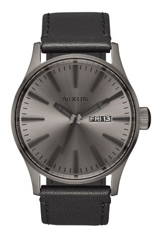 Nixon Sentry Leather Gunmetal\Black