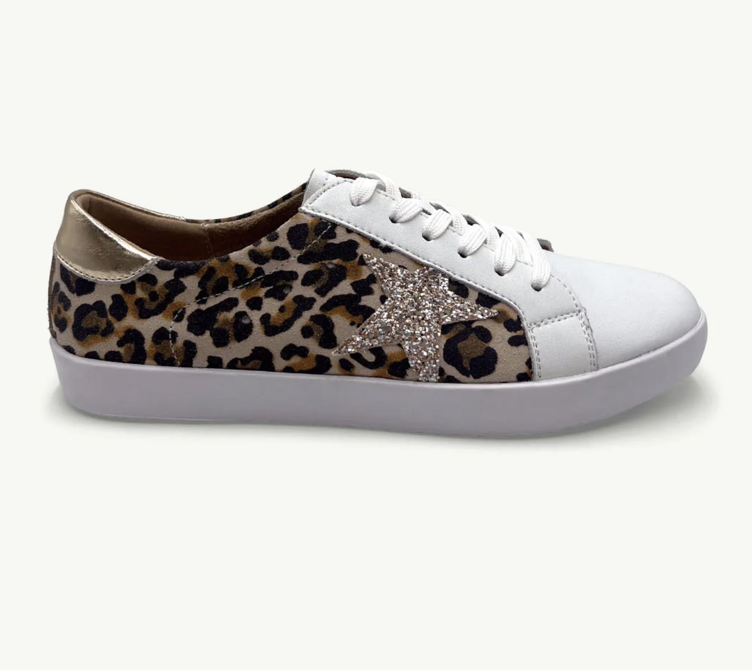 Julz - Sydney Leopard, White, Beige + Gold