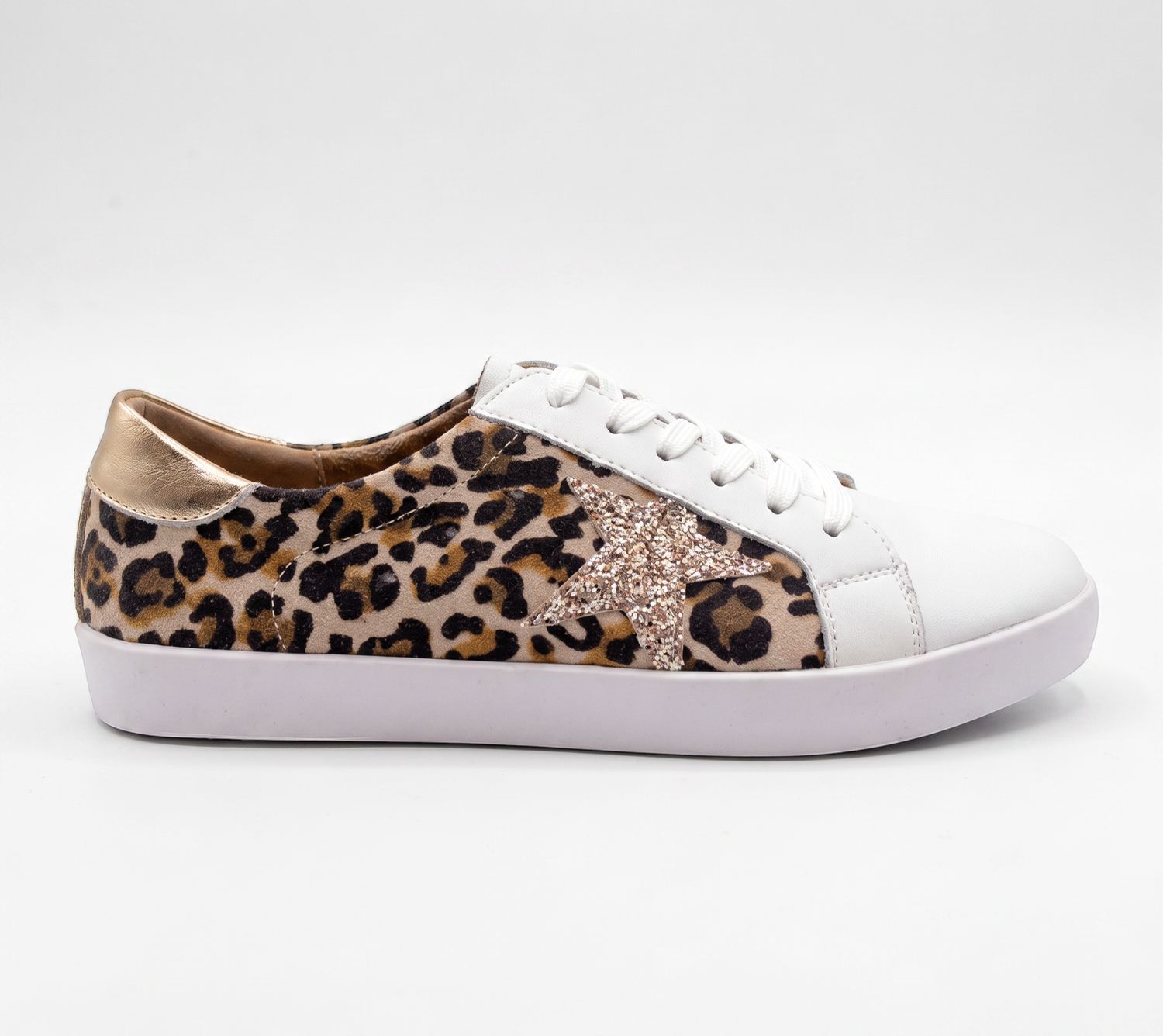 Julz - Sydney Leopard, White, Beige + Gold, Sizes: UK3 (36)
