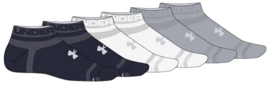 Under Armour - Sock - Unisex UA Essential 6pk Low - 1386239-002, Sizes: Medium
