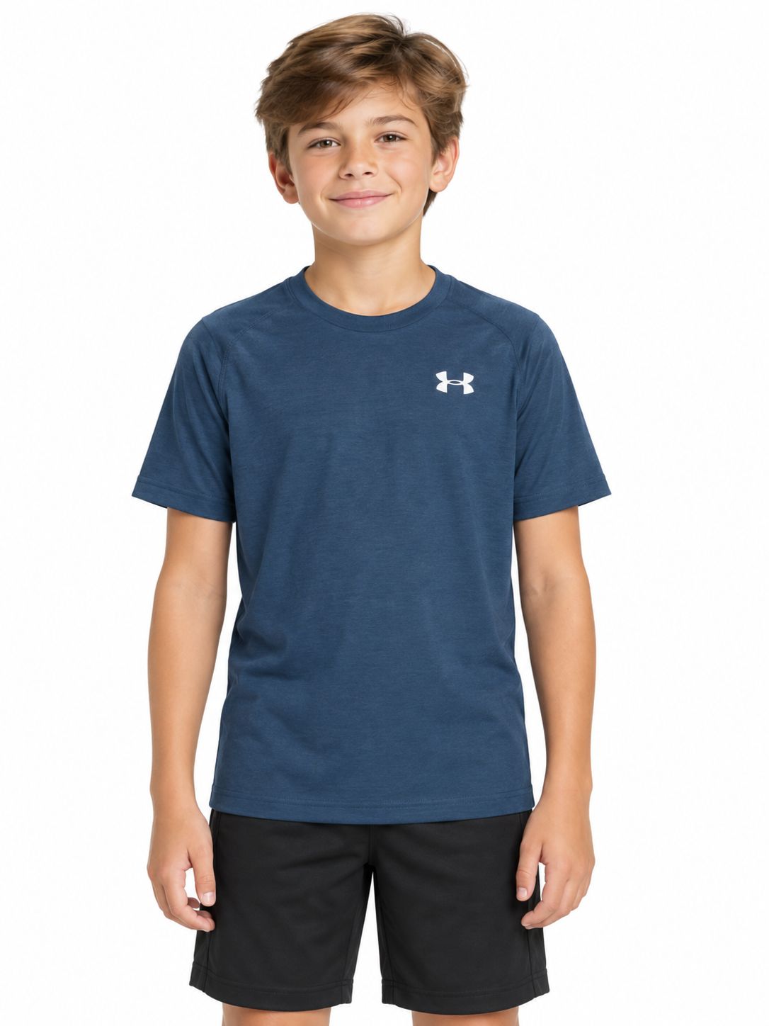 Under Armour - Boys Sportstyle LC SS - Blue Atlantis 1389962-402, Sizes: Y-Small