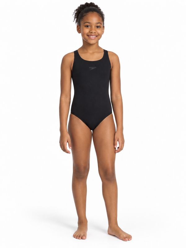Speedo Girls Placement Muscleback Swimsuit - Black