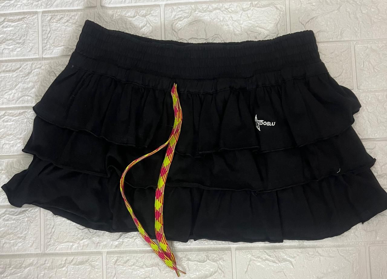 Indoblu - LSFS1 Ladies Short Frilly Skirt, Colour: Black
