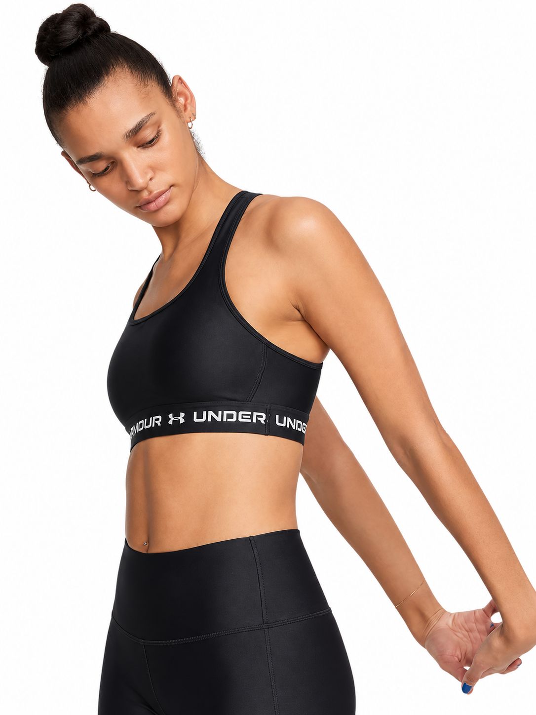Under Armour - Crossback Mid Bra - Black, Colour: Black, Sizes: X-Small
