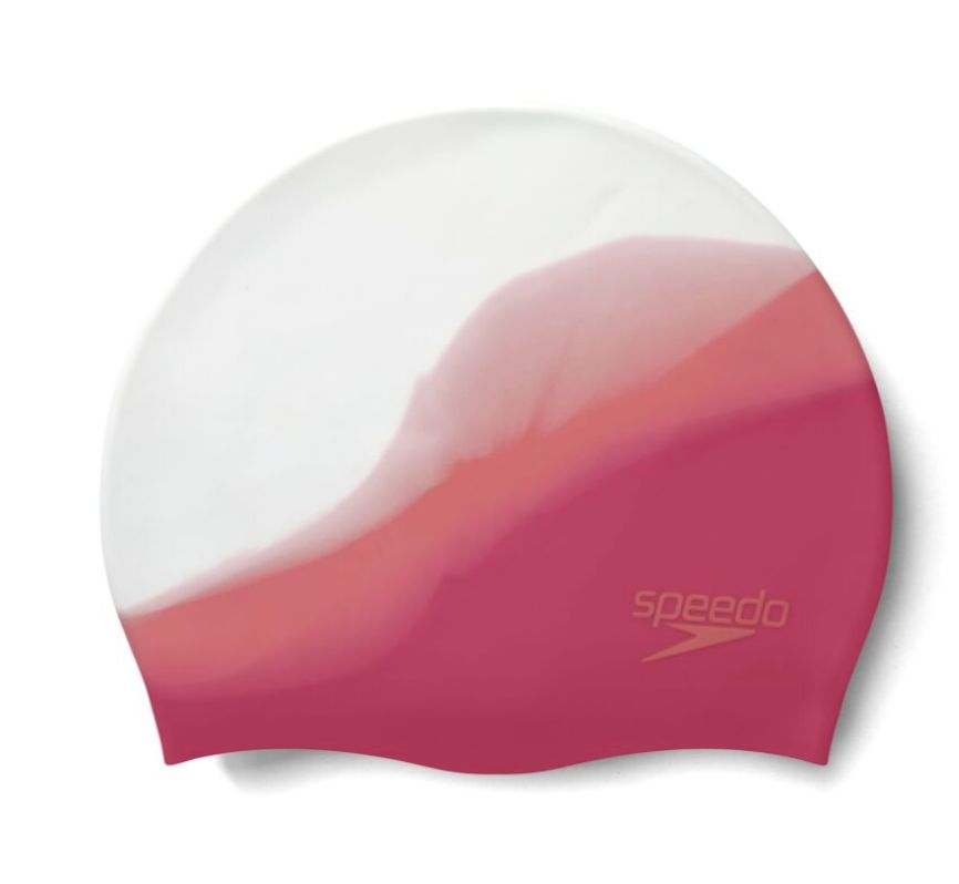 Speedo Multi Colour Silicone Swim Cap - Pink/White