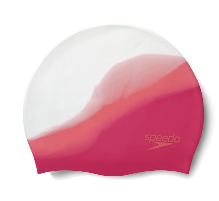 Speedo Multi Colour Silicone Swim Cap - Pink/White