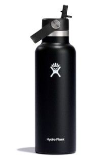 Hydro Flask Standard With Straw Cap 21oz S21CFS, Colour: Black-001, Size.: 21oz/621ml