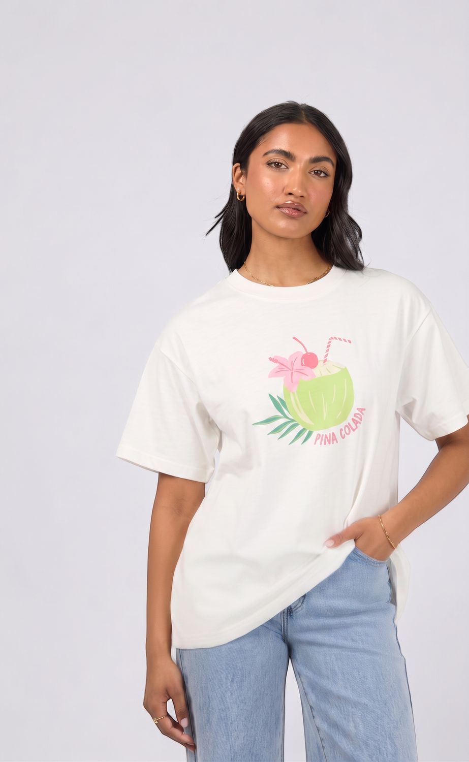 AAE - Pina Colada Relaxed Tee - Vintage White, Sizes: 6