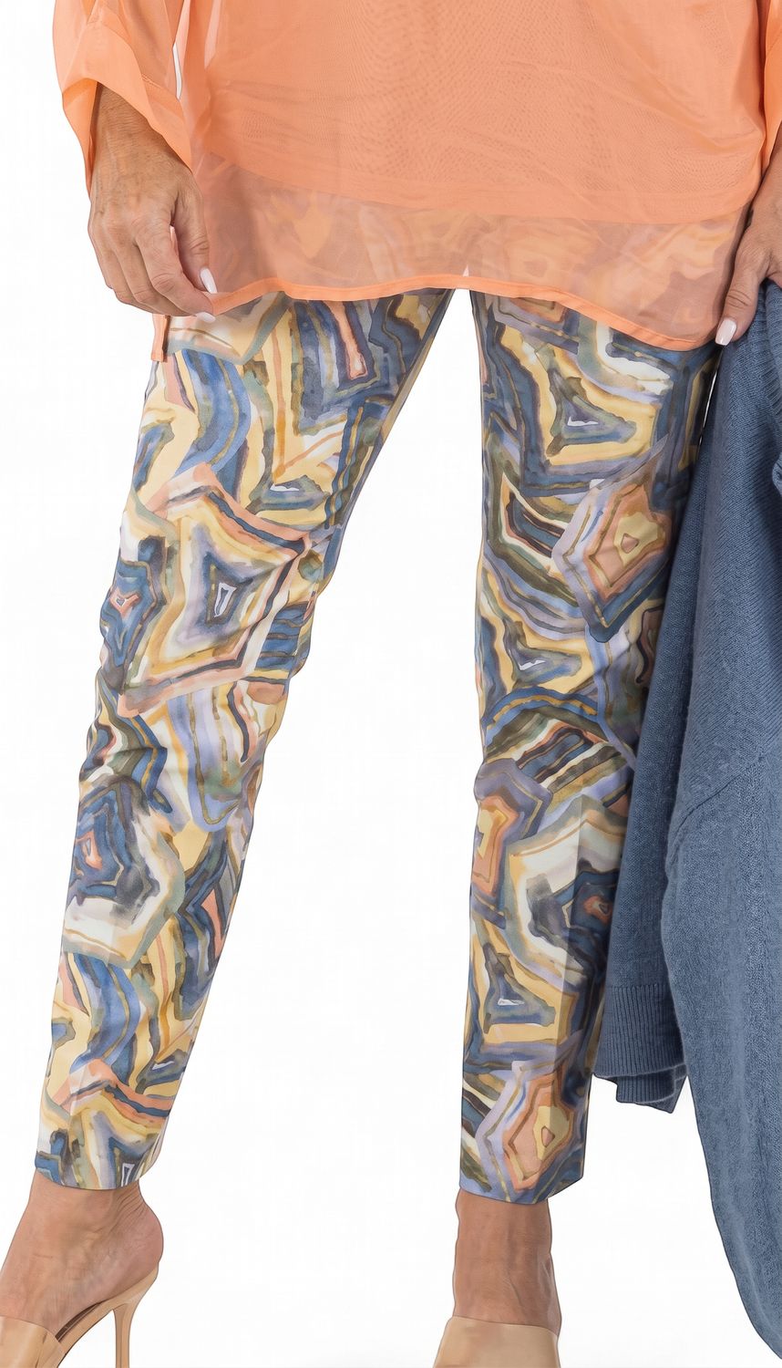 Calypso - Flat Front Pant 7/8 Lenght Harvest Gold -Cotton Spandex -MS1734, Size.: 30