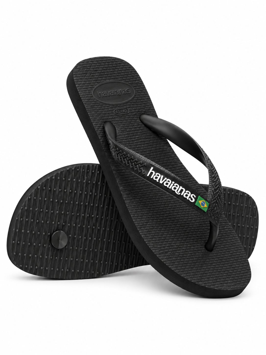 Havaiana - Mens - Brazil Logo - Black, Sizes: M39/40