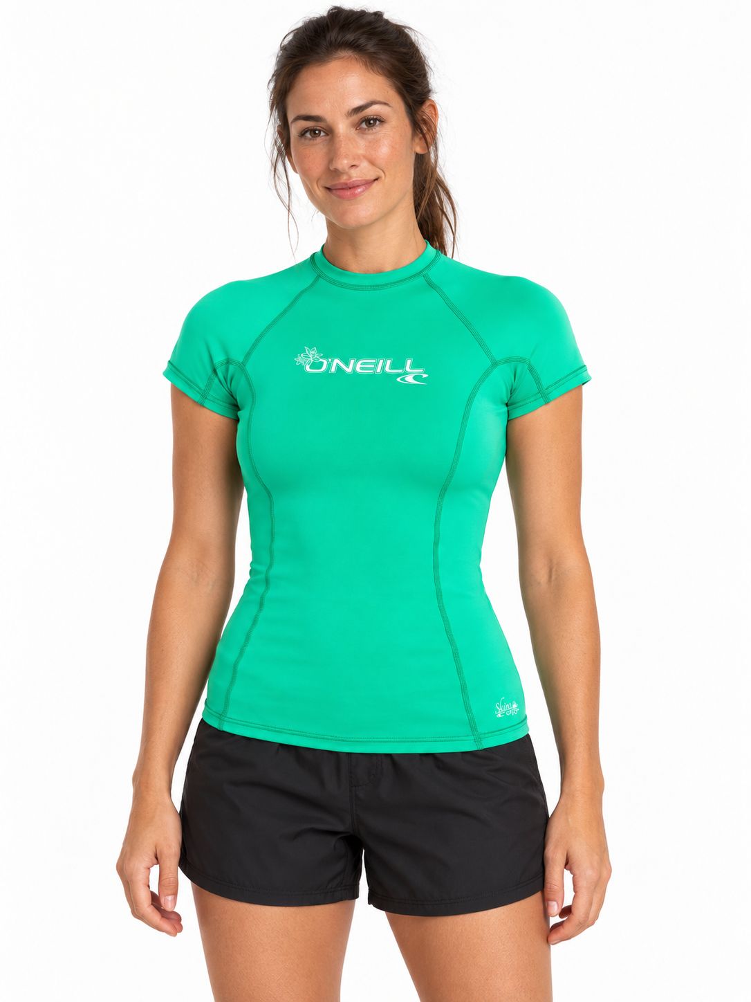 O'Neill - Ladies Basic Skins S/S Rash Vest - Seaglass - 3548, Sizes: Small