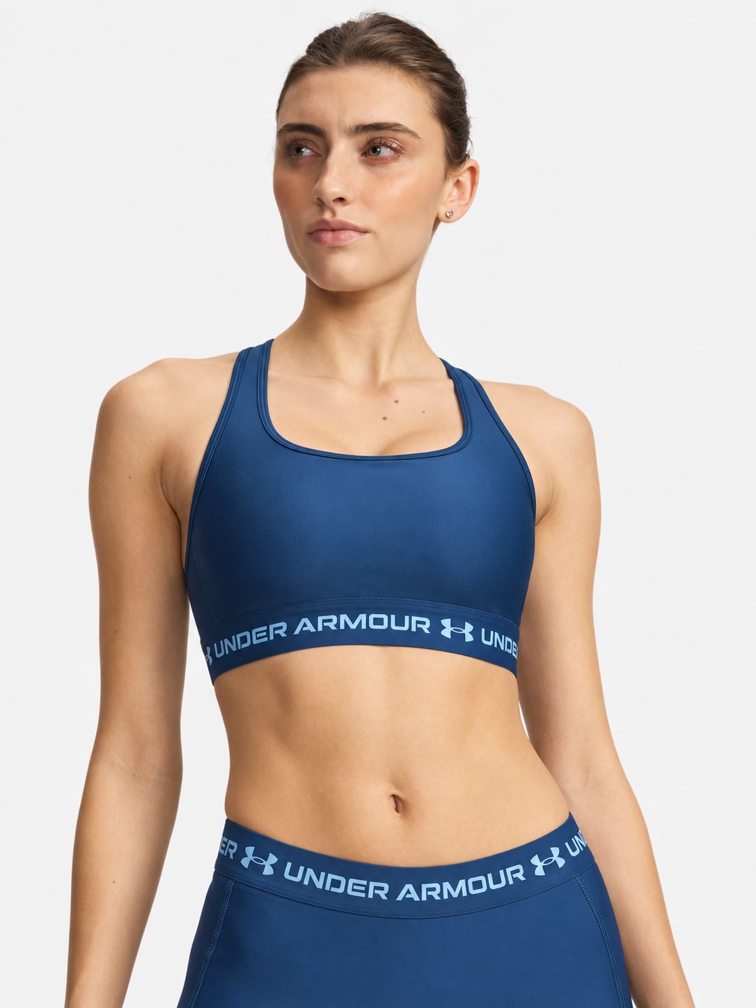 Under Armour - Crossback Mid Bra - Deep Navy Blue, Size.: X-Small