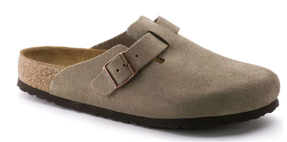 Birkenstock - Boston Suede Leather Regular - Taupe, Sizes: 37R