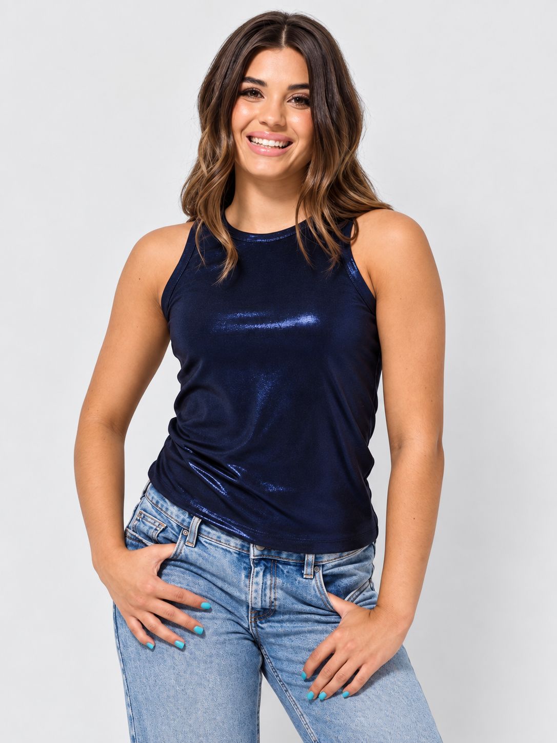 Atlejee - Shimmer Vests - Navy, Size.: S