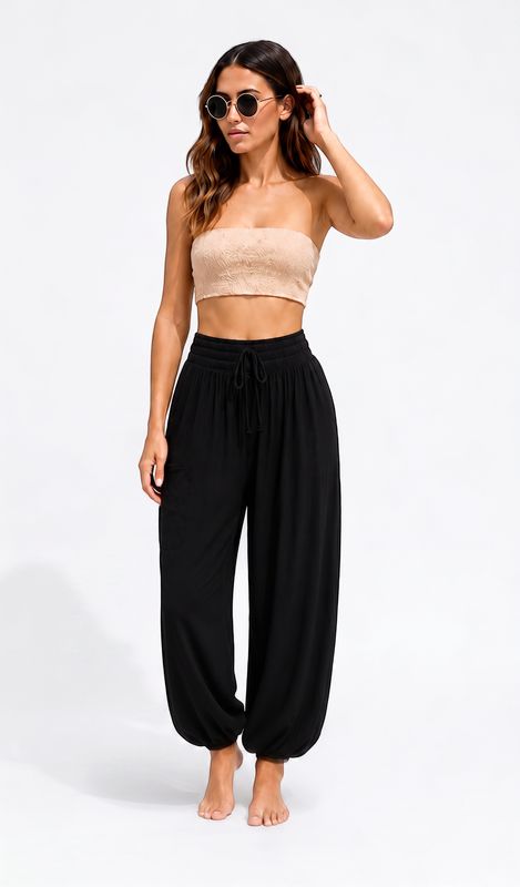 Indoblu - LP7 - Relaxed Pants - Krinkle - Black