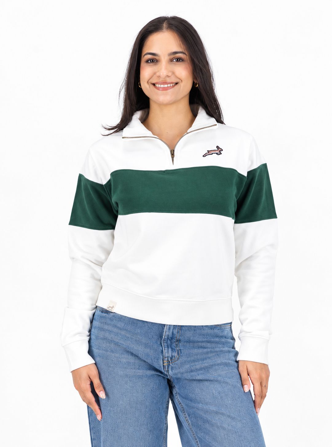 Old School *Springbok Classic Hoop 1/4 Zip-Cloud Dancer, Sizes: X-Small