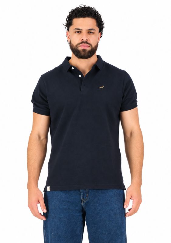 Old School Springboks Metal Rivet SS Polo - Black - SBMPL0008-CO12B2