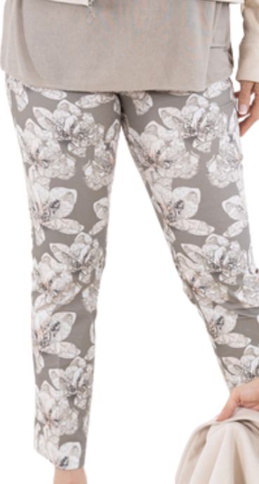 Calypso - 7/8 Flat Front Pant - Cotton Spandex Shadow Petals, Size.: 30