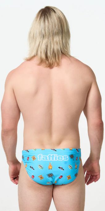 Faffies - Mens Heritage Swim Briefs - Blue