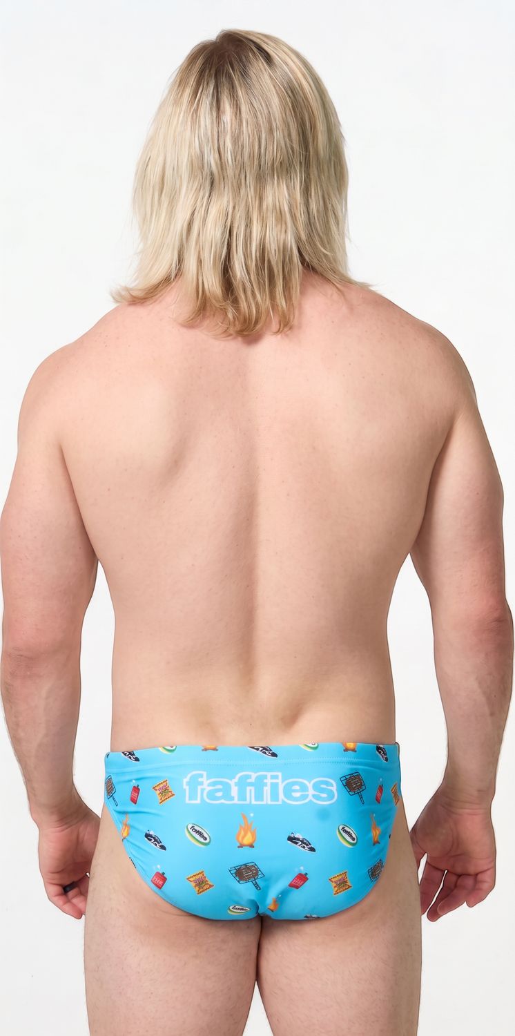 Faffies - Mens Heritage Swim Briefs - Blue, Size.: 30