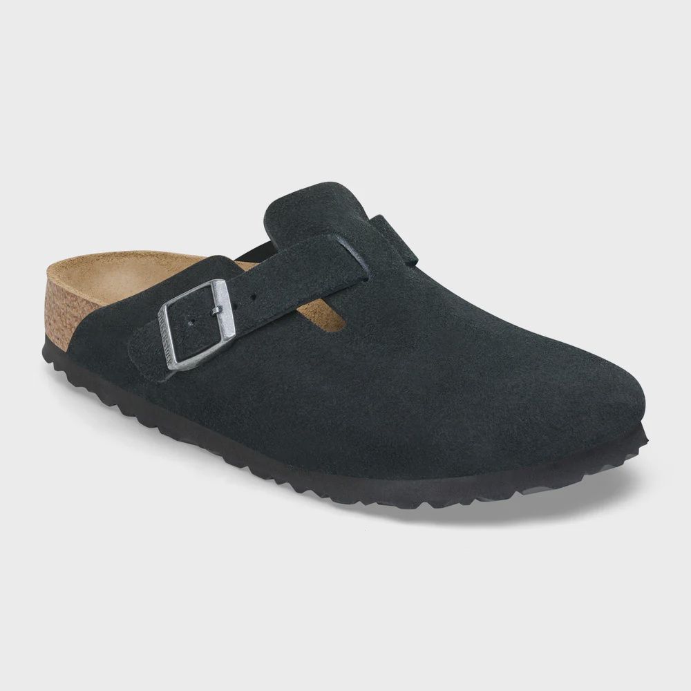 Birkenstock - Boston Suede Leather - Black, Sizes: 37R