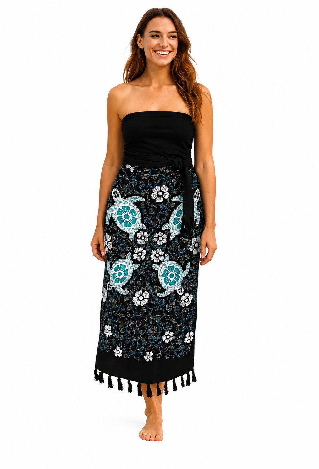 Indoblu - SRG - Sarong Turtle - Blue/Black