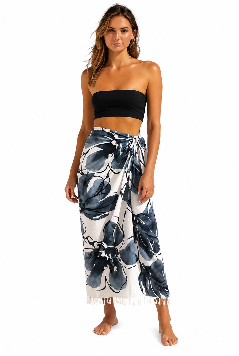Indoblu - SRG - Sarong - Floral Black