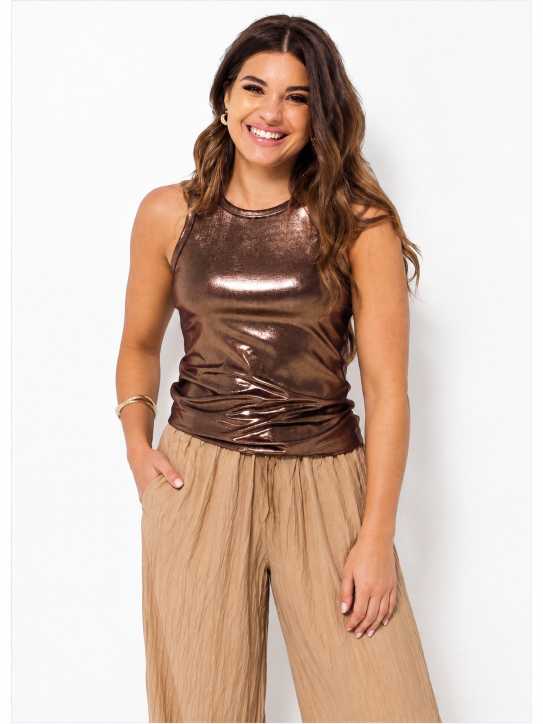 Ateljee - Shimmer Vest - Bronze, Size.: S
