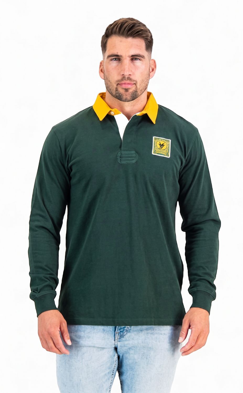 Old School *South Africa Supporters Classic L/S Rugby Jersey, Sizes: X-Small