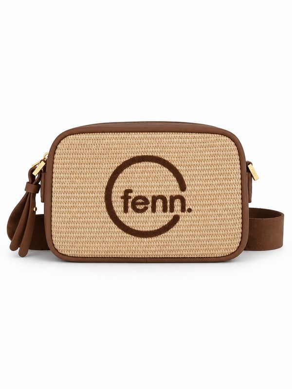 Fenn - Weave Cross Body – Wood Coffee/ Chocolate – Gold Zip – Wood Coffee/ Chocolate Strap