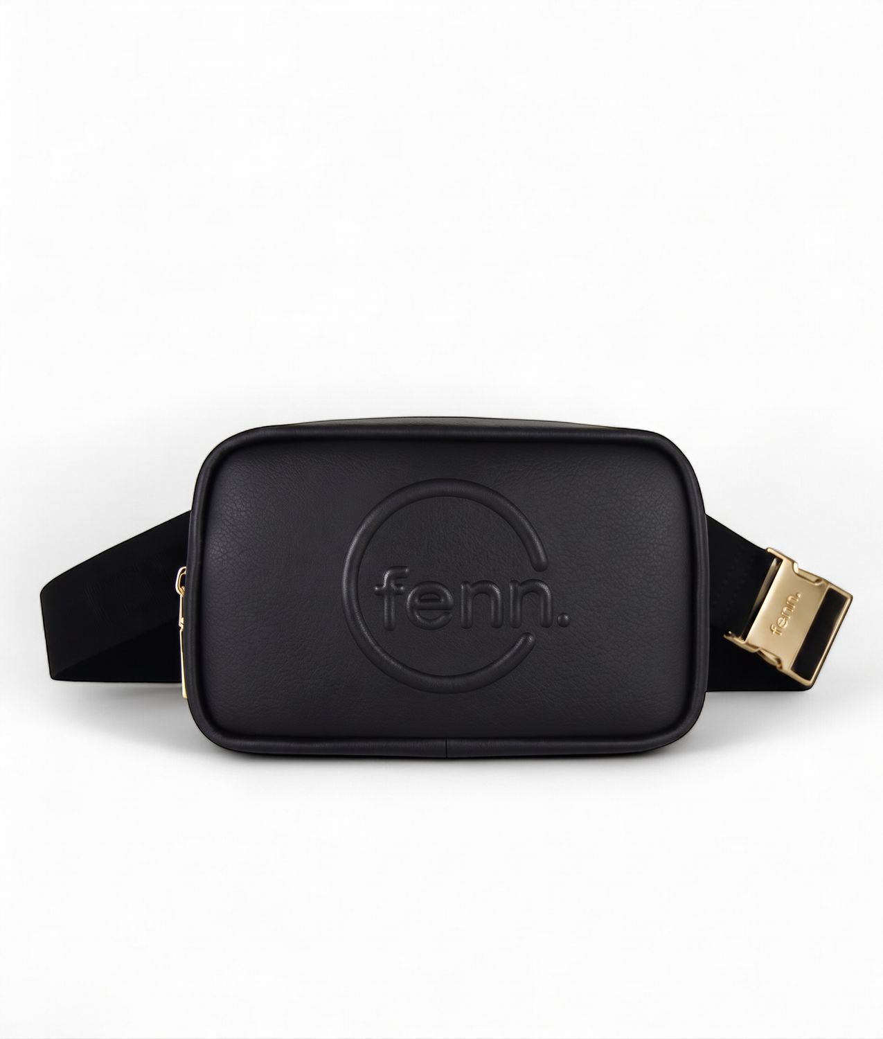 Fenn - Pouch Canvas Strap – Black – Gold Zip