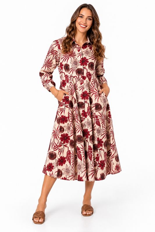 Iconic - Bordeaux Bloom Dress