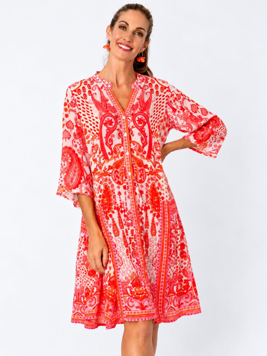 Iconic -Amalfi Dress - Coral Crown, Size.: X-Small