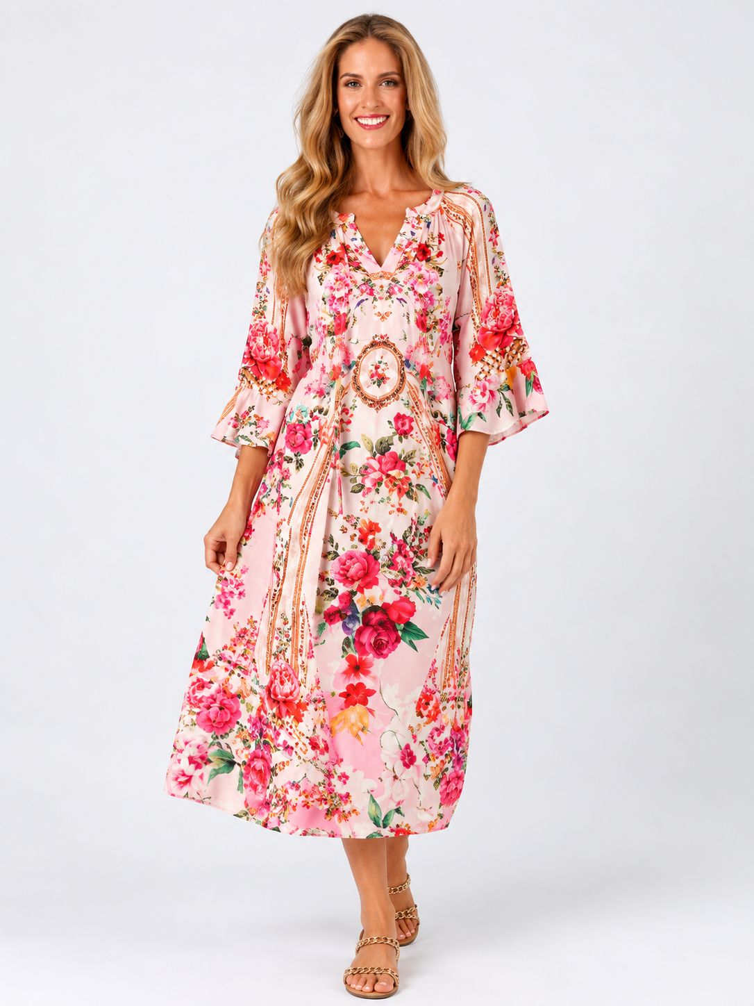 Iconic - Jubilee Dress - Pink Plower Garden Sum30-4, Size.: X-Small