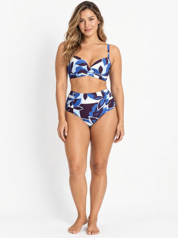 Sea Level -Rumba Cross Front Moulded Underwire -Denim Blue