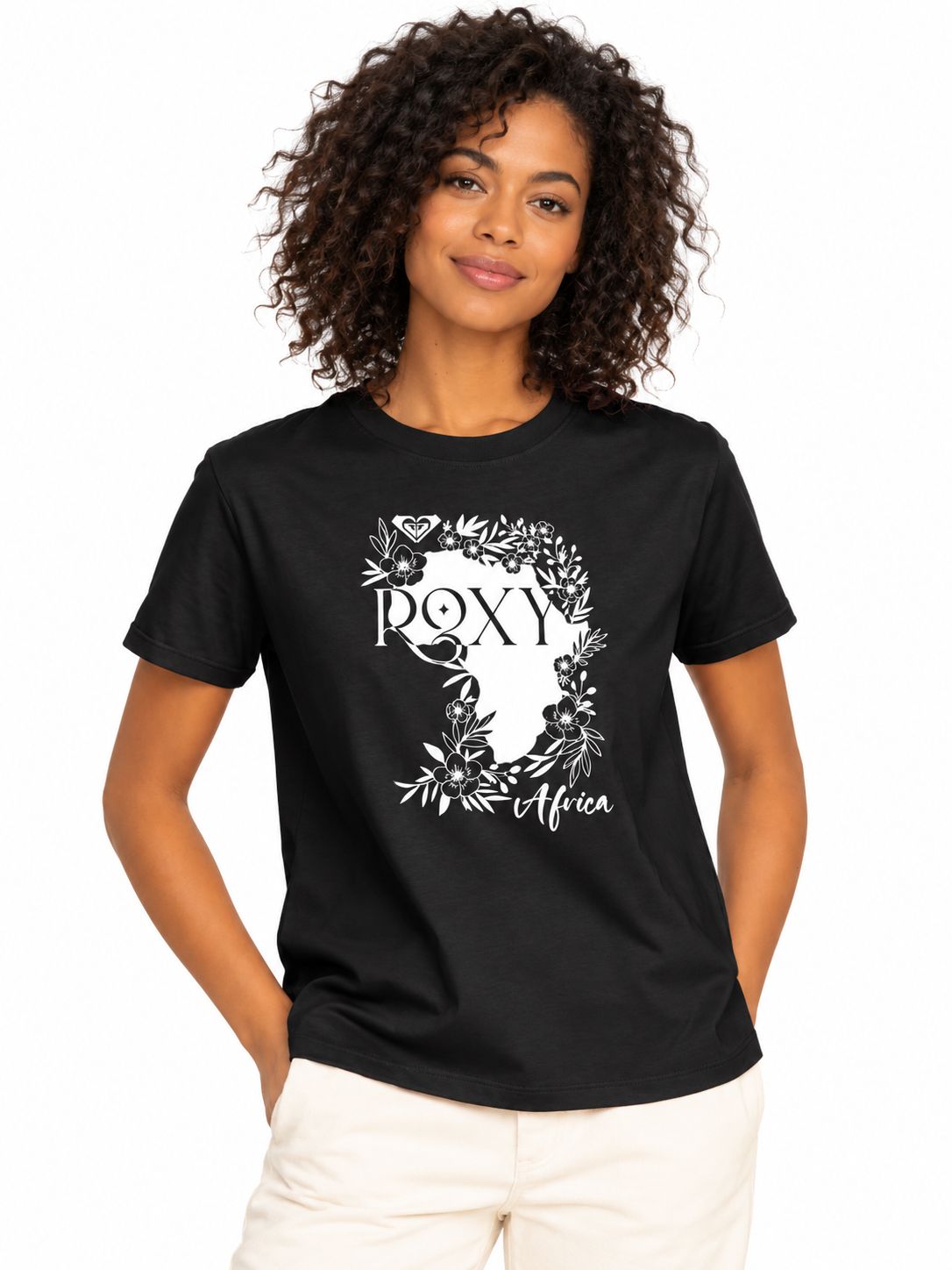 Roxy - African Bloom SS - Black, Size.: XS