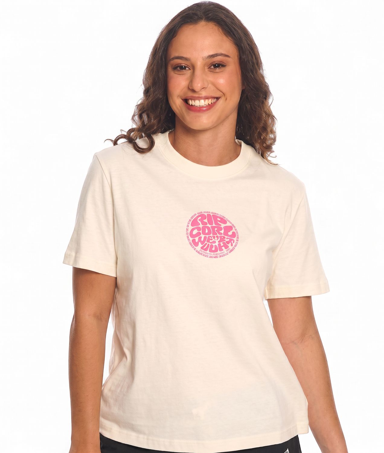 Rip Curl - Wettie Logo Relaxed Tee - Bone, Sizes: XS