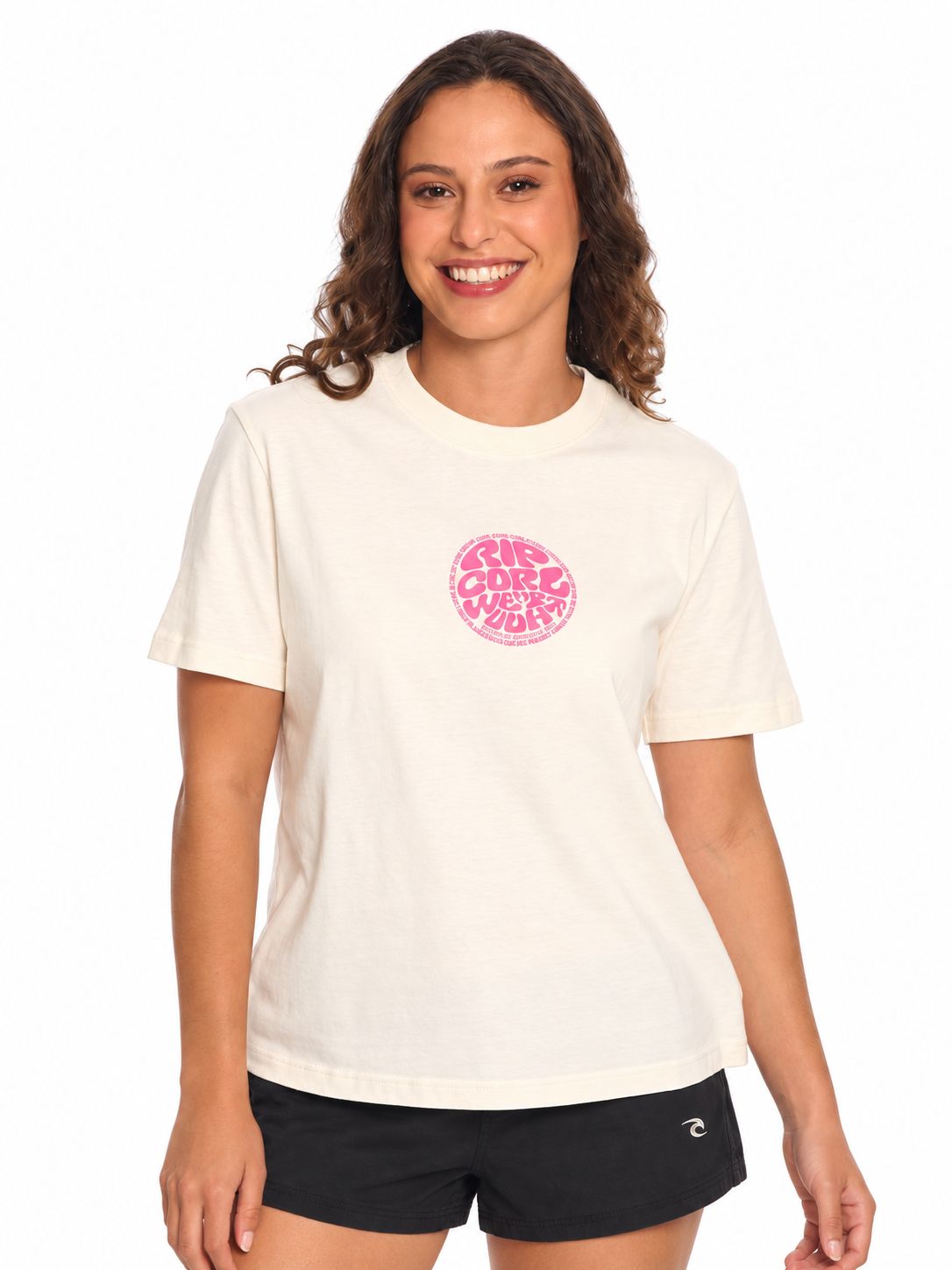 Rip Curl - Wettie Logo Relaxed Tee - Bone, Sizes: XS