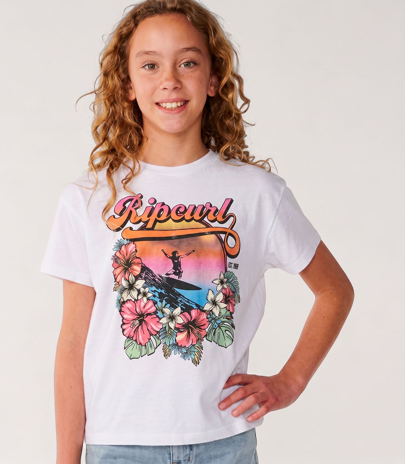 Rip Curl - Wave Tee - White, Sizes: 7/8
