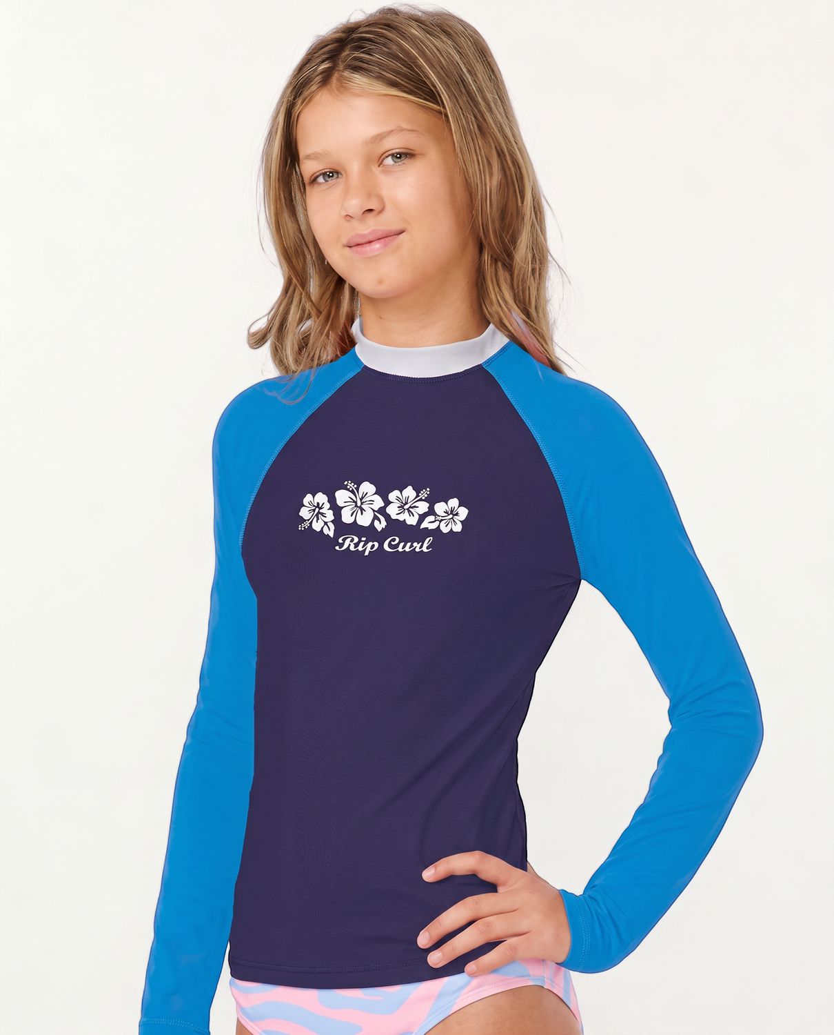 Rip Curl - Ealoha LS Rashvest - Navy, Sizes: 7/8
