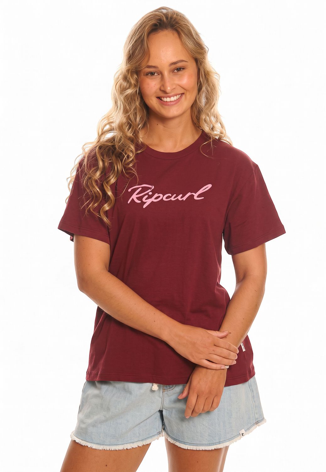 Ripcurl - Cove Script Standard Tee - Dark Plum, Sizes: XS
